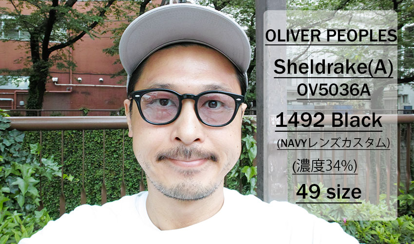 OLIVER PEOPLES / SHELDRAKE(A) SG OV5036A / 1492 BLACK - Light Navy Lenses / 49 size